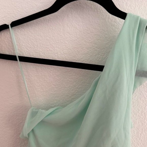 AFRM X Revolve Kellon One Shoulder Top in Ice Blue - Picture 6 of 7